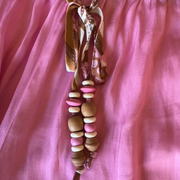 Maison d'Amelie Paris Pink Palm Wide Leg Silky Pants - Picture 6 of 10